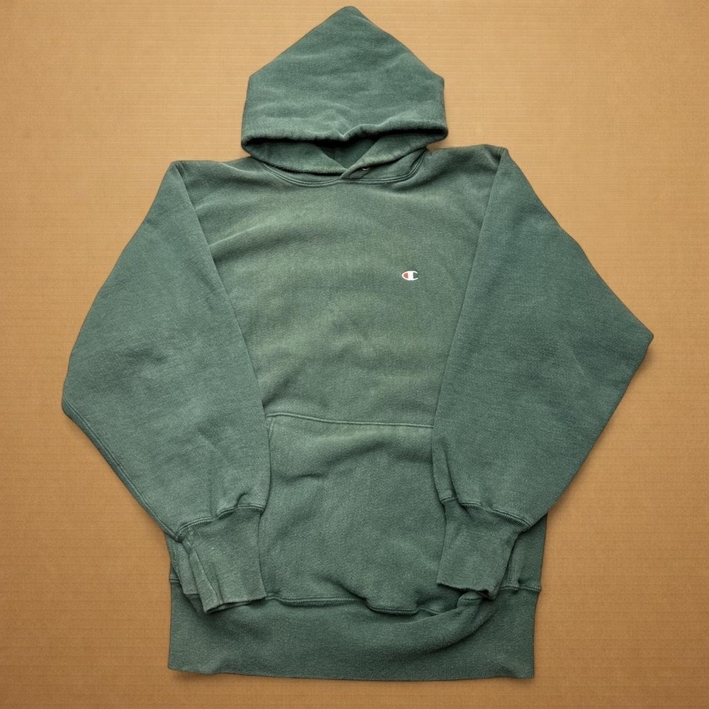 Champion Reverse Weave TRUE 90s Made in USA Hoodie Mens Sz XL Green Pullover